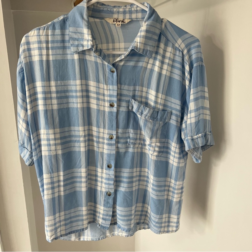 Button Up Plaid T Shirt
